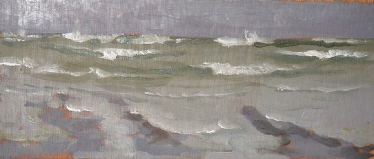 Incoming Waves - 5x12" - Oil on panel.